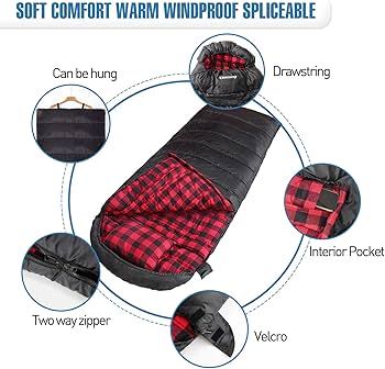 Amazon.com : Keencamp 0 Degree Sleeping Bag Cotton Flannel Winter